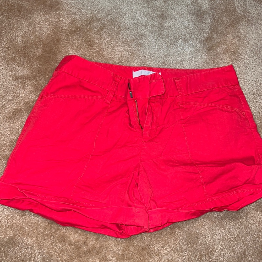 LOFT Cotton Shorts. Size 4. Red